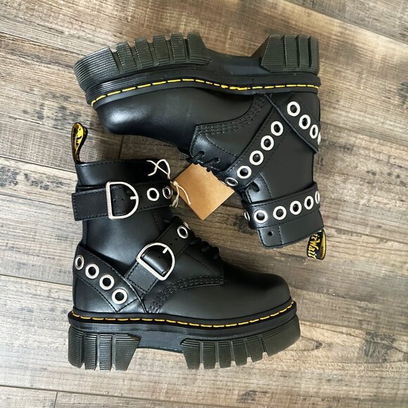 Dr. Martens Quad Neoteric Audrick Hardware Boots Leather Platform Nappa Lux US 5 - Picture 13 of 16